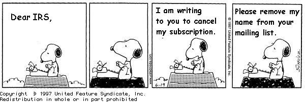 Snoopy on taxes